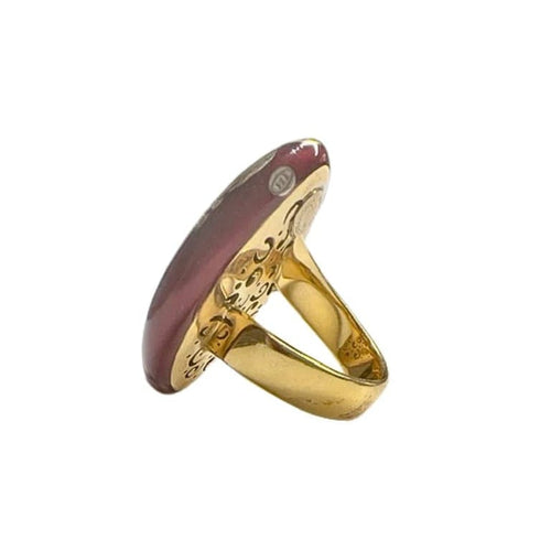 Bague 54 Bague du XXe siècle en or 18 k avec diamants et émail rouge 58 Facettes Q111B(947)
