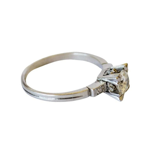 Bague 58 Bague design années 1950 en platine 950 avec diamants 58 Facettes A2325