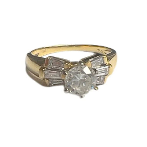 Bague 55 Bague design contemporain XXe siècle en or 18 kt et diamants 58 Facettes Q166B