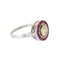 Bague 55 Bague Art déco géométrique en platine 950 avec rubis et diamants 58 Facettes A2579