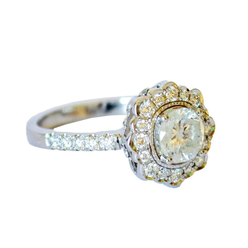 Bague 57 Bague contemporaine en or 18 kt avec diamants 58 Facettes A158B