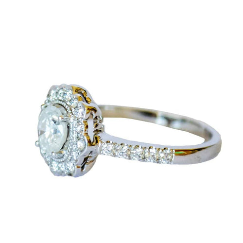 Bague 57 Bague contemporaine en or 18 kt avec diamants 58 Facettes A158B