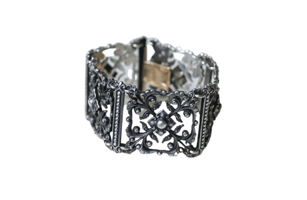 Bracelet Jules Wiese - Bracelet articulé en argent et or jaune 58 Facettes