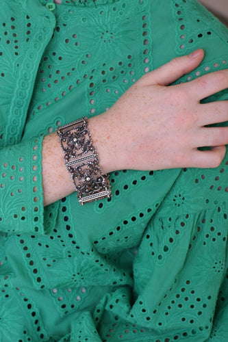 Bracelet Jules Wiese - Bracelet articulé en argent et or jaune 58 Facettes