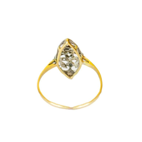 Bague 54 Bague Art déco années 1930 en or 18 carats et platine avec diamants 58 Facettes A1561