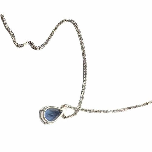 Collier Pendentif collier contemporain en or blanc 18 ct avec saphir poire 58 Facettes Q191B