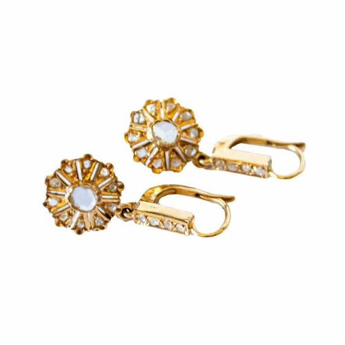 Boucles d'oreilles Boucles d’oreilles - Début XXe siècle en or 18 k avec diamants 58 Facettes Q101B