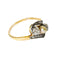 Bague 52.5 Bague Art déco en or 18 ct et platine avec diamants et perle 58 Facettes A1487