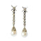 Boucles d'oreilles Boucles d'oreilles rétro en platine 950 avec diamants et perles 58 Facettes A1597