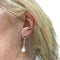 Boucles d'oreilles Boucles d'oreilles rétro en platine 950 avec diamants et perles 58 Facettes A1597