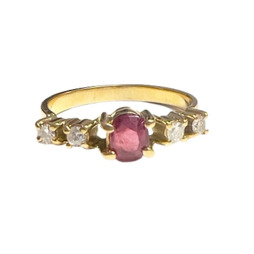 Bague 57 Bague design contemporain en or 18 ct avec diamants et rubis 58 Facettes Q82B