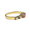 Bague 57 Bague design contemporain en or 18 ct avec diamants et rubis 58 Facettes Q82B
