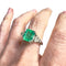 Bague 53 Bague en or blanc 18 carats avec émeraude et diamants 58 Facettes Q63B