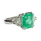 Bague 53 Bague en or blanc 18 carats avec émeraude et diamants 58 Facettes Q63B