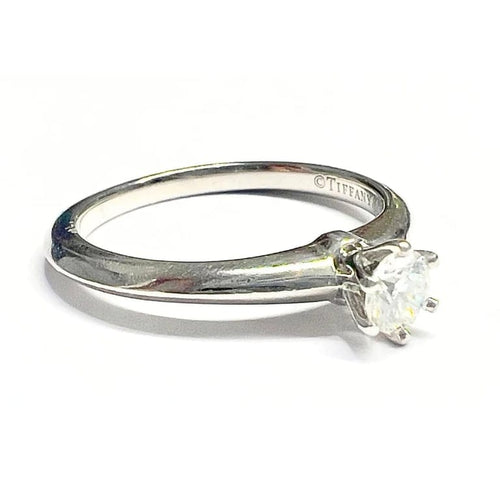 Bague 52.5 Tiffany & Co - Ensemble bague solitaire et alliance en platine 950 et diamant 58 Facettes Q55B