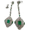 Boucles d'oreilles Boucles d’oreilles Art déco en platine avec diamants et émeraudes 58 Facettes Q223B