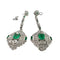 Boucles d'oreilles Boucles d’oreilles Art déco en platine avec diamants et émeraudes 58 Facettes Q223B
