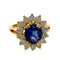 Bague 52.5 Bague Art déco en or jaune 18 ct avec diamants et saphir 58 Facettes Q271B