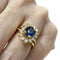 Bague 52.5 Bague Art déco en or jaune 18 ct avec diamants et saphir 58 Facettes Q271B