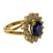 Bague 52.5 Bague Art déco en or jaune 18 ct avec diamants et saphir 58 Facettes Q271B