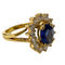 Bague 52.5 Bague Art déco en or jaune 18 ct avec diamants et saphir 58 Facettes Q271B