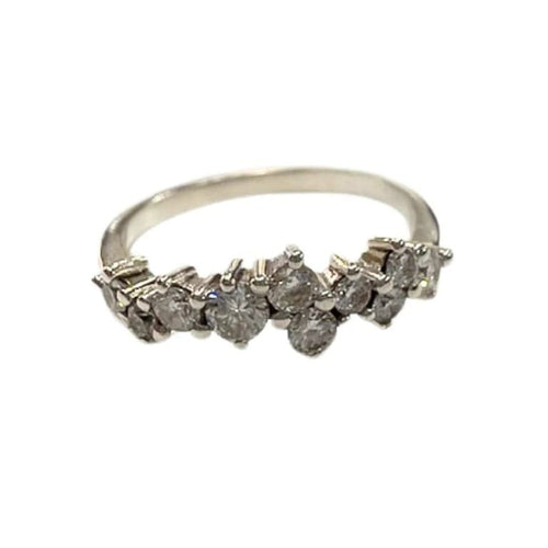 Bague 47 Bague moderne - Bague en or 18 ct et diamants 58 Facettes Q225B