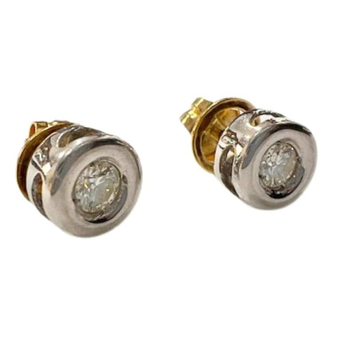 Boucles d'oreilles Boucles d’oreilles dormeuses en or 18 ct avec diamants 58 Facettes Q158A