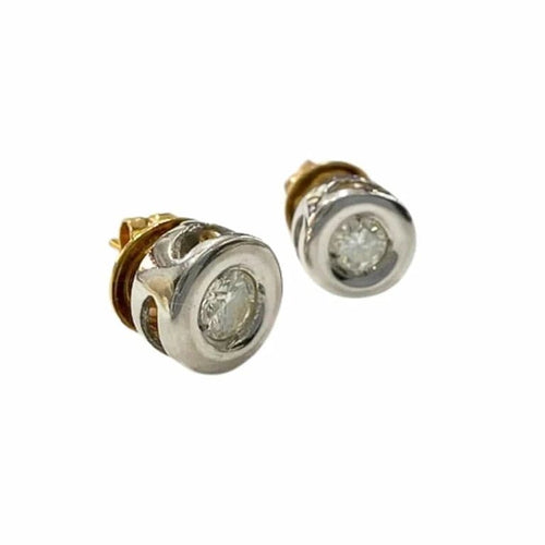 Boucles d'oreilles Boucles d’oreilles dormeuses en or 18 ct avec diamants 58 Facettes Q158A