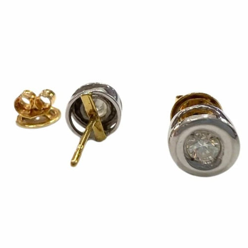 Boucles d'oreilles Boucles d’oreilles dormeuses en or 18 ct avec diamants 58 Facettes Q158A