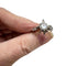 Bague 49 Bague rétro années 1950 en or blanc 18 kt avec diamants 58 Facettes Q214B