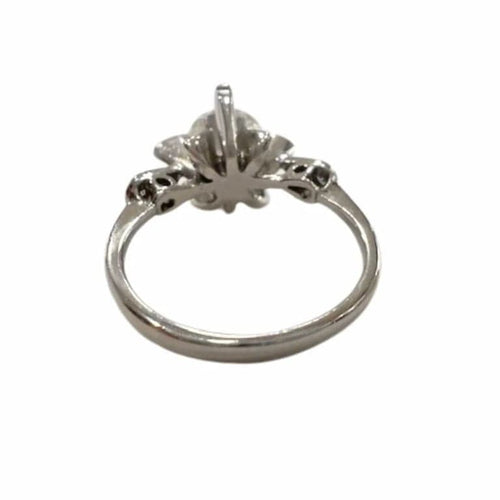 Bague 49 Bague rétro années 1950 en or blanc 18 kt avec diamants 58 Facettes Q214B