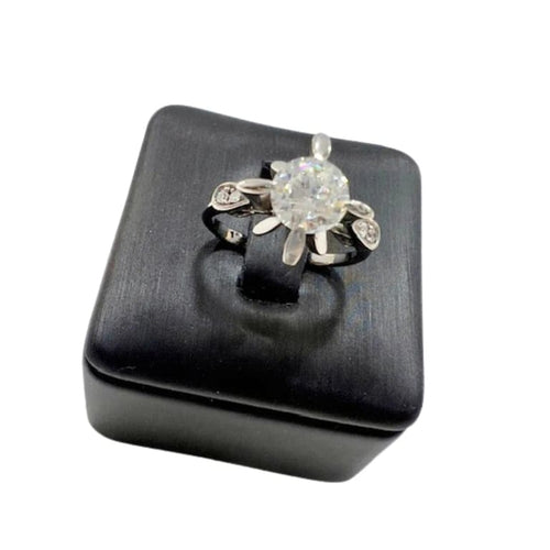 Bague 49 Bague rétro années 1950 en or blanc 18 kt avec diamants 58 Facettes Q214B