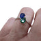 Bague 52 Bague design moderne en or blanc 18 ct avec saphir et émeraude 58 Facettes Q261B