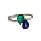 Bague 52 Bague design moderne en or blanc 18 ct avec saphir et émeraude 58 Facettes Q261B