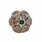 Bague 7.5 Bague Art déco en or 18 ct et argent avec diamants et émeraude 58 Facettes Q266B