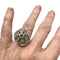 Bague 7.5 Bague Art déco en or 18 ct et argent avec diamants et émeraude 58 Facettes Q266B