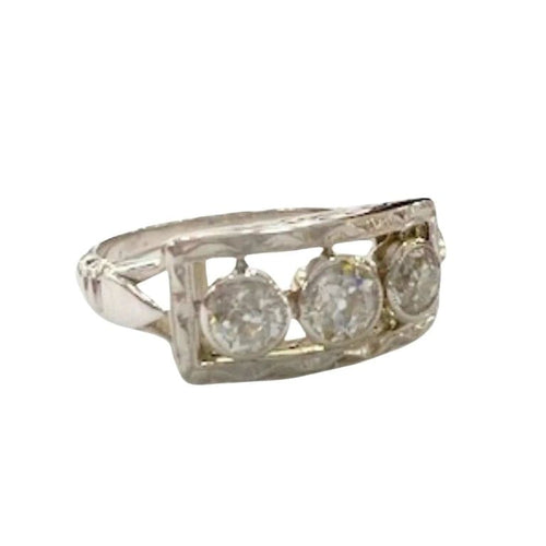 Bague 54 Ensemble bague et boucles d’oreilles en or jaune 18 ct et diamants 58 Facettes Q295B