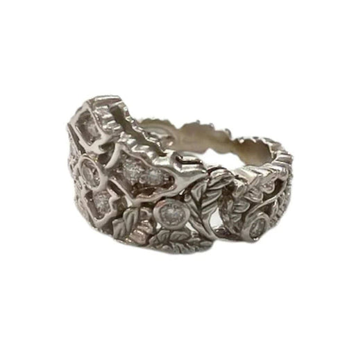 Bague 54 Bague contemporaine XXe siècle en or jaune 18 carats et diamants 58 Facettes Q125B