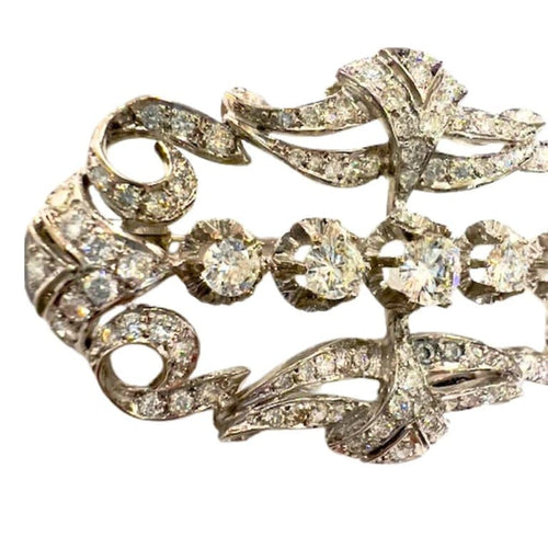 Broche Broche Art déco 1930-1935 en or 18 kt avec diamants 58 Facettes Q228B