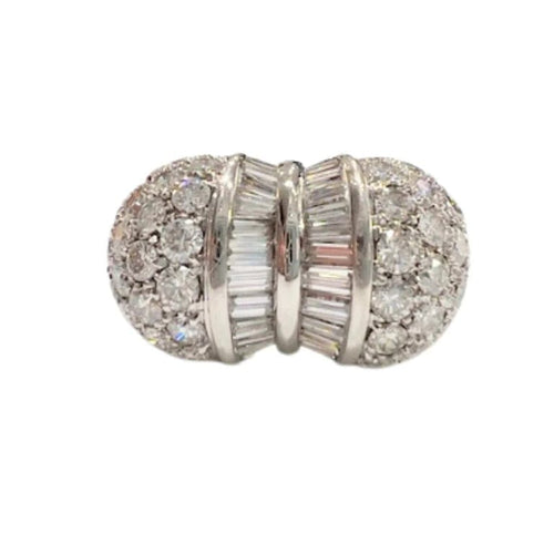 Bague 56 Bague contemporaine XXe siècle en or blanc 18 carats et diamants 58 Facettes Q305B