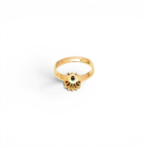 Bague 58 Bague design contemporain en or 18 carats avec diamants et émeraude 58 Facettes Q287B
