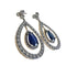 Boucles d'oreilles Boucles d'oreilles Art déco en platine 950 avec diamants et saphir 58 Facettes A2135