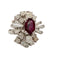 Bague 50 Bague rétro 1945-1950 en or 18 kt avec diamants et rubis 58 Facettes Q323(966)