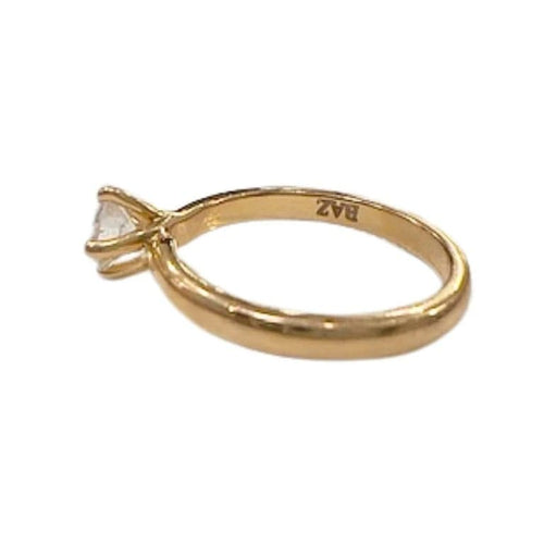 Bague 47.5 Bague solitaire en or jaune 18 carats avec diamant 0,35 ct 58 Facettes SN13