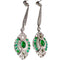 Boucles d'oreilles Boucles d’oreilles Art déco en platine 950 avec diamants et émeraudes 58 Facettes Q727A