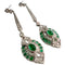 Boucles d'oreilles Boucles d’oreilles Art déco en platine 950 avec diamants et émeraudes 58 Facettes Q727A
