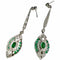 Boucles d'oreilles Boucles d’oreilles Art déco en platine 950 avec diamants et émeraudes 58 Facettes Q727A