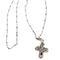 Collier TOUS - Pendentif croix avec chaîne en or blanc 18 carats et diamants 58 Facettes Q358B(114)