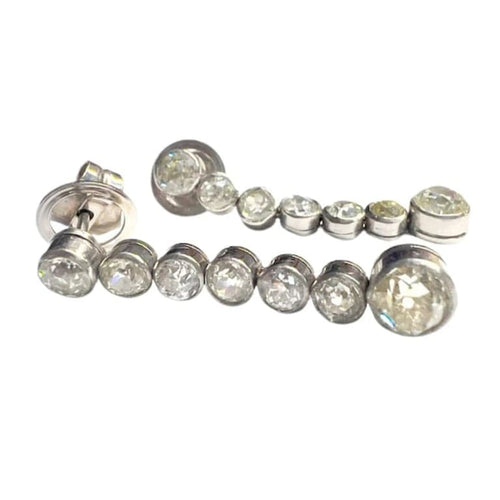 Boucles d'oreilles Art déco - Boucles d’oreilles en platine 950 avec diamants 58 Facettes A1923