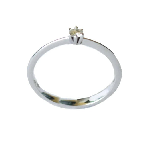 Bague 53 Bague design contemporain en or blanc 18 kt avec diamant 58 Facettes Q188